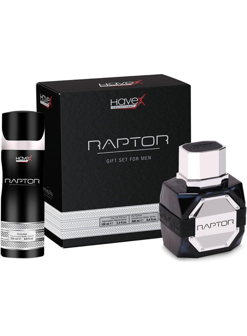 هافكس مجموعة هدايا هافكس كوليكشن رابتور للرجال - عطر 100 مل + بخاخ للجسم 200 مل - عطر للرجال - Image 1